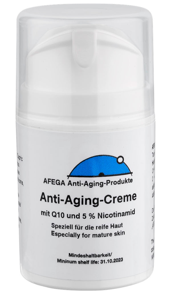 Ausverkauf: AFEGA® Anti-Aging-Tagescreme/Gesichtscreme mit Q10 und 5 % Nicotinamid - in Airless-Dose